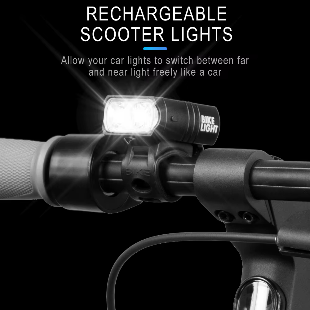 Lampe de Trottinette Électrique T6 LED Avant Rechargeable USB pour Xiaomi M365 Pro MI3 Mi4 Mi5 Mi6 6Lite