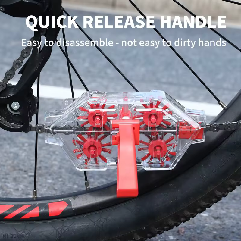 Nettoyeur de chaîne de vélo à dégagement rapide/installé
