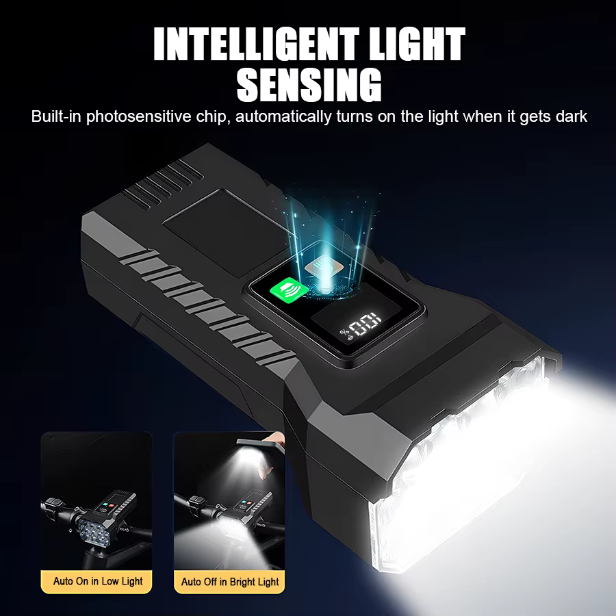 Phare avant de vélo puissant à 12 LED