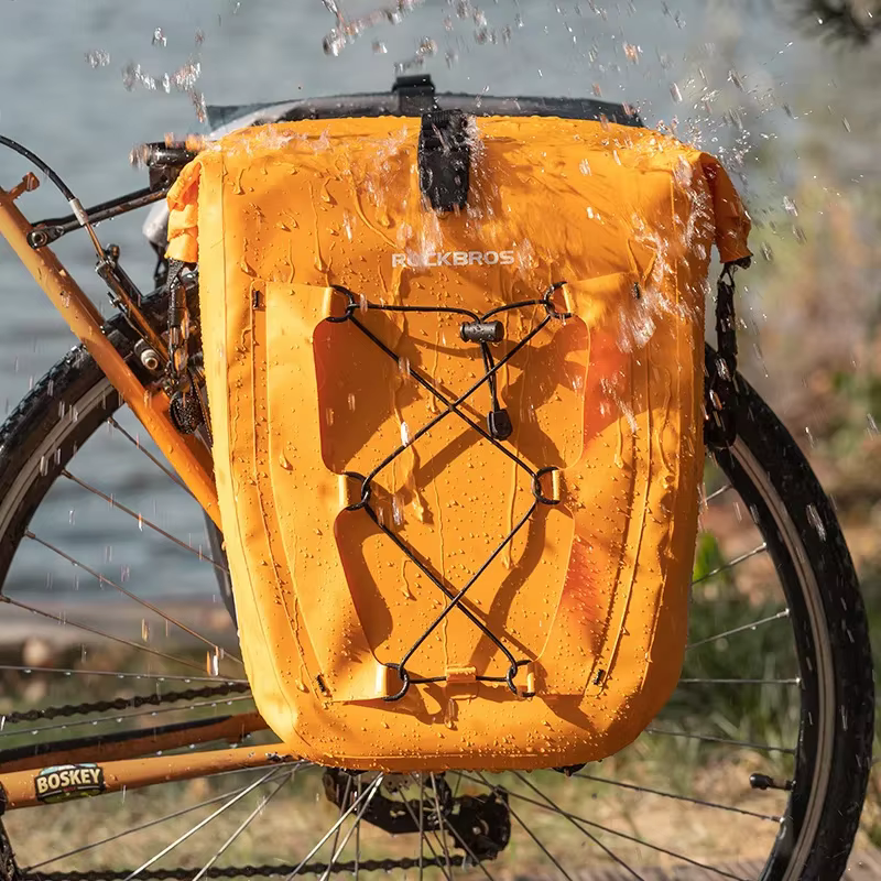 ROCKBROS étanche 25L vélo support sac voyage cyclisme sac panier PVC