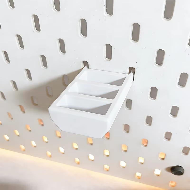 Support de rangement pour ciseaux et pinces à 3 compartiments, accessoires de rangement simples pour panneau perforé, idéal pour le garage, organisateur mural