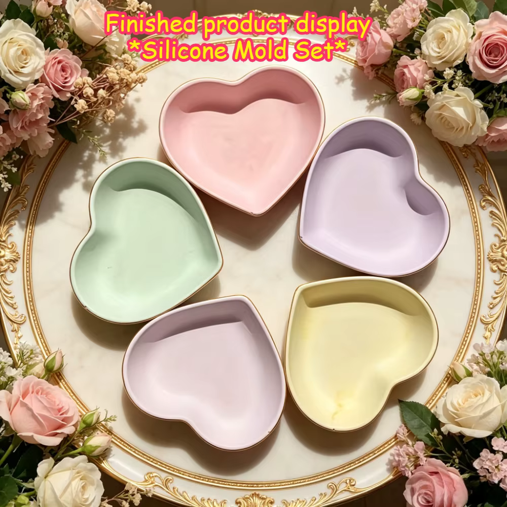 Moule en silicone en forme de cœur pour cadeaux de bricolage et projets d'artisanat – Parfait pour le ciment, la résine époxy, le plâtre, la tasse de bougie, le rangement