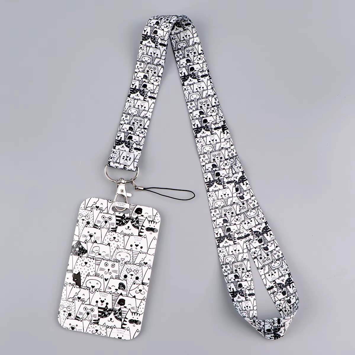 Lanière animaux Kawaii pour clés, carte d'identité, sangles de téléphone, porte-badge USB, corde de suspension DIY, lanière Lariat
