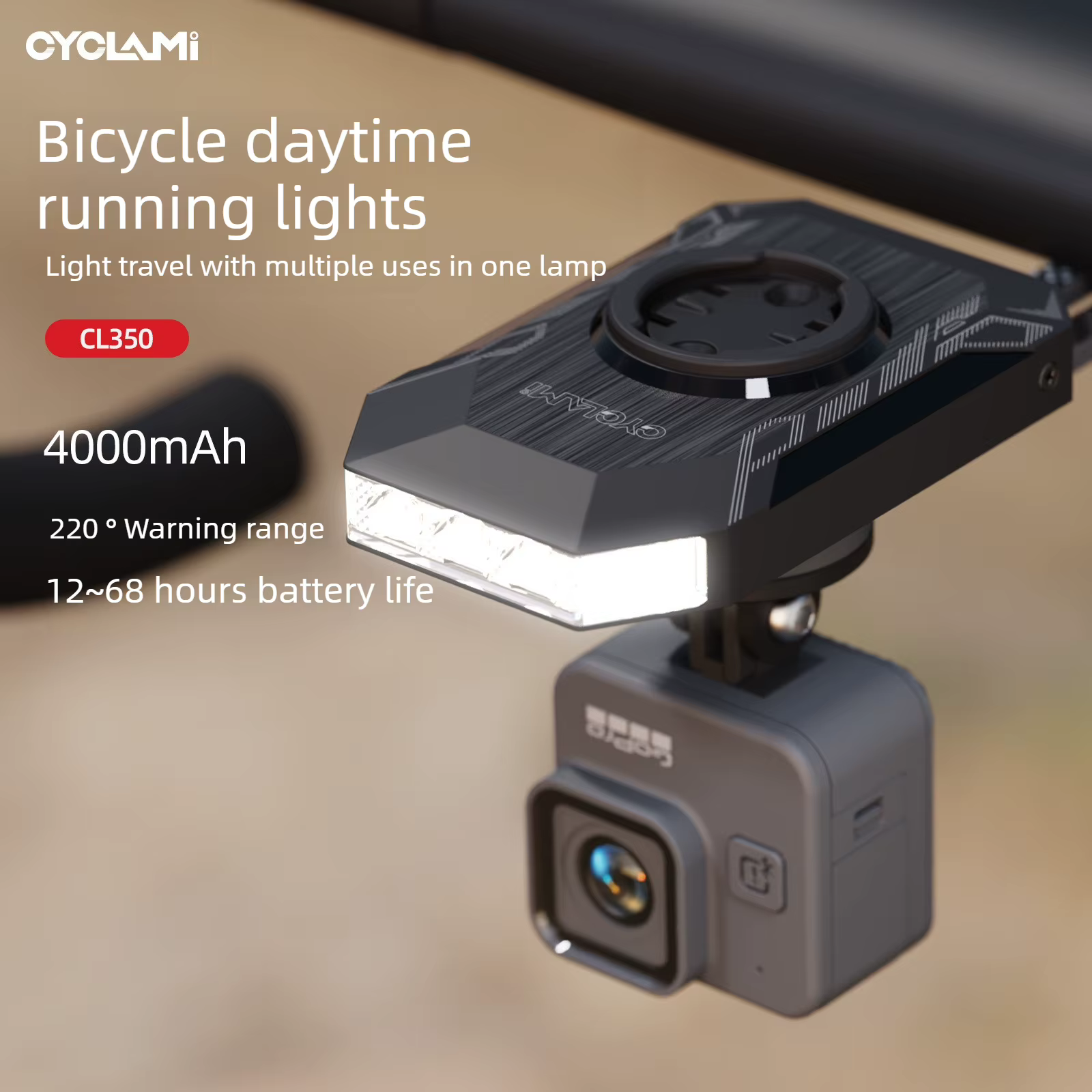 Phare de vélo CYCLAMI CL350 pour Garmin XOSS IGPSPORT Magene GPS G2