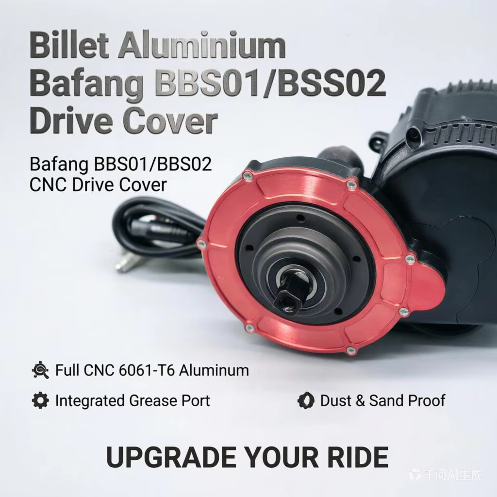 Cache-moteur en aluminium billet pour kit de conversion de vélo électrique Bafang BBS01 BBS02 - Accessoire de cyclisme léger et durable