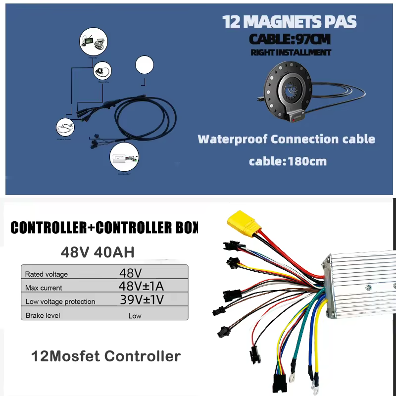 Kit de conversion de vélo électrique avec batterie au lithium IER 24AH