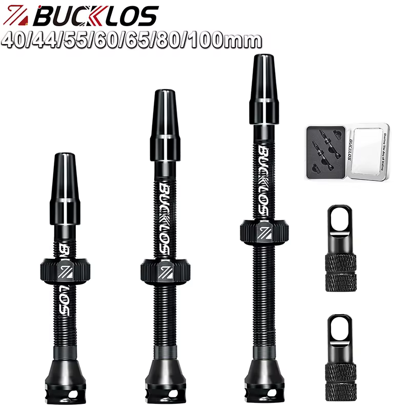 BUCKLOS Valve Tubeless de vélo 40/44/55/60/65/80/100mm