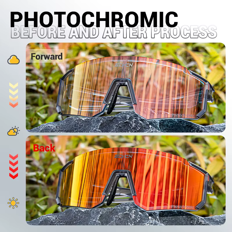SCVCN lunettes de soleil photochromiques Sports de plein air vélo cyclisme