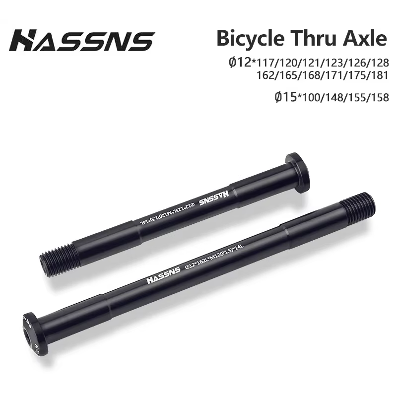 HASSNS Axe traversant VTT et Vélo de Route en alliage d'aluminium 15x100 15x110 12x142 12x100 12x148