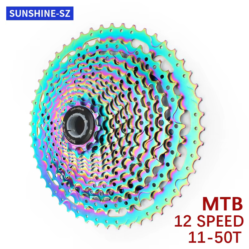 SUNSHINE coloré vtt Cassette 11/12 vitesses 11-50T vélo roue libre arc-en-ciel pignon