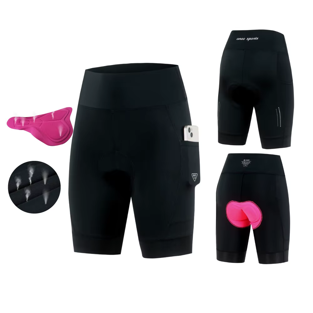 1 pièce Short de cyclisme rembourré pour femme avec rembourrage 4D et poche