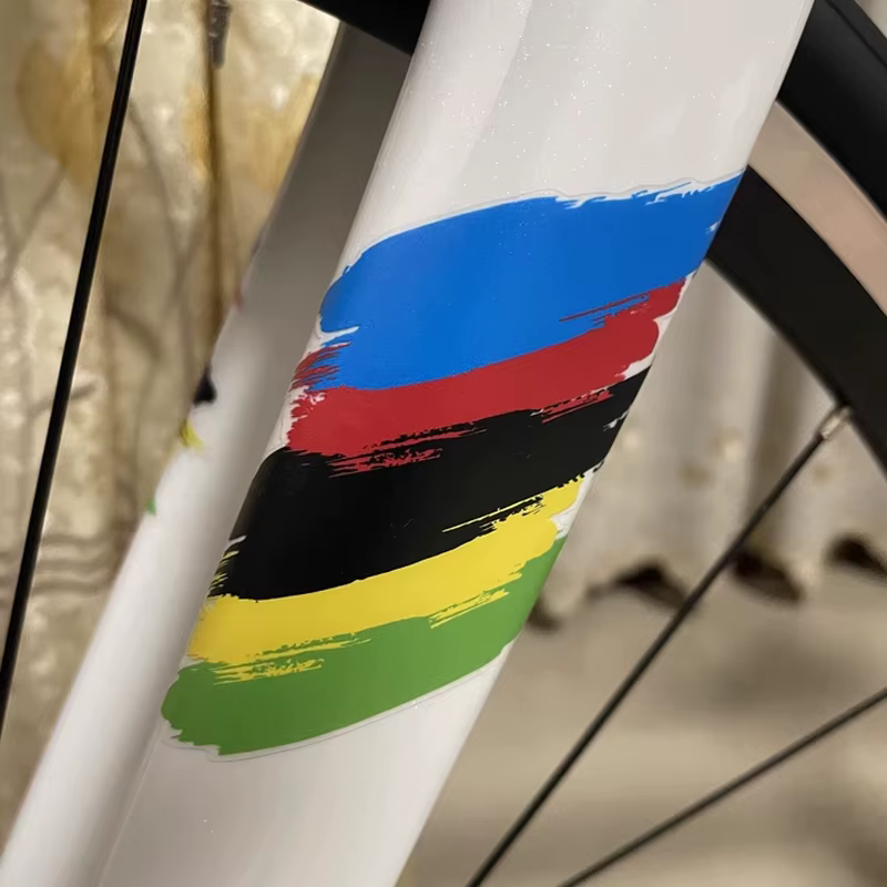 2 pièces d'autocollants de vélo graffiti arc-en-ciel créatifs personnalisés