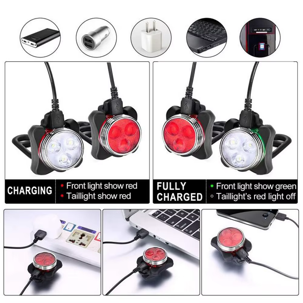 Lumiere led velo Lampe frontale de bicyclette à 3 Led