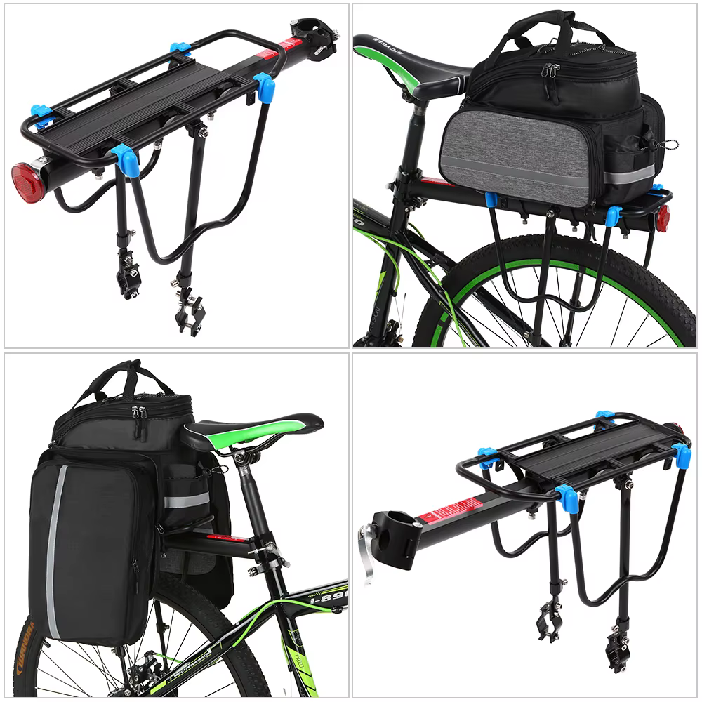 Porte-bagages arrière réglable en alliage d'aluminium pour VTT