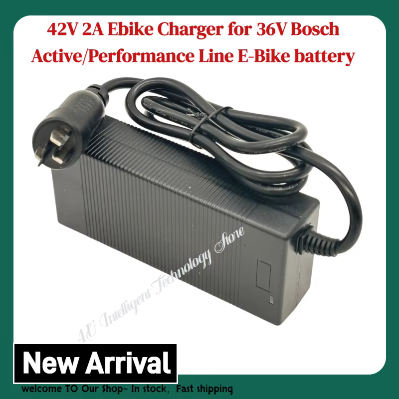 Chargeur de vélo électrique Elecrun 42V 2A compatible avec les batteries Bosch Active/Performance Line 36V pour vélos électriques