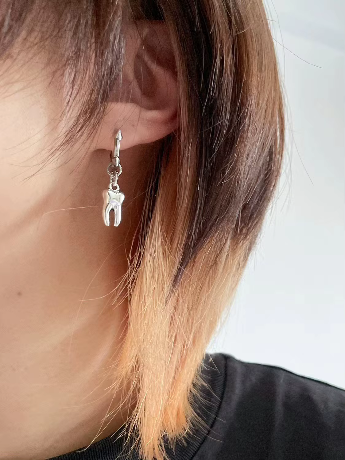Bijoux gothiques boucles d'oreilles dent Grunge Rock accessoire breloques boucles d'oreilles pour femmes Punk coréen mode boucles d'oreilles