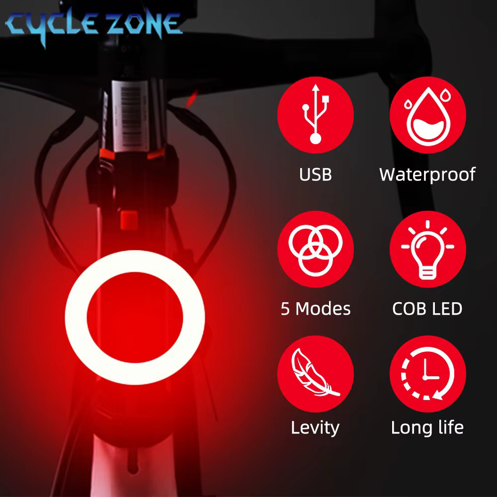 Feu Arrière Multi Modes D'éclairage USB Rechargeable Led Vélo Lumière Flash Queue Feux