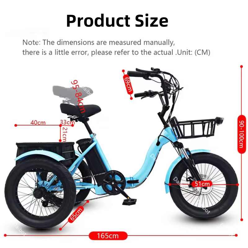 Vélo électrique pliable de 18 pouces à 3 roues pour adultes