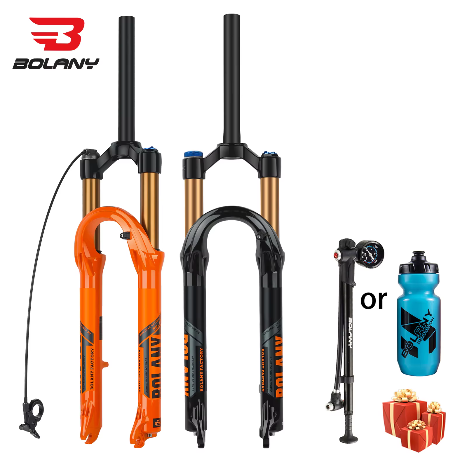 Fourche à air pour vélo de montagne orange