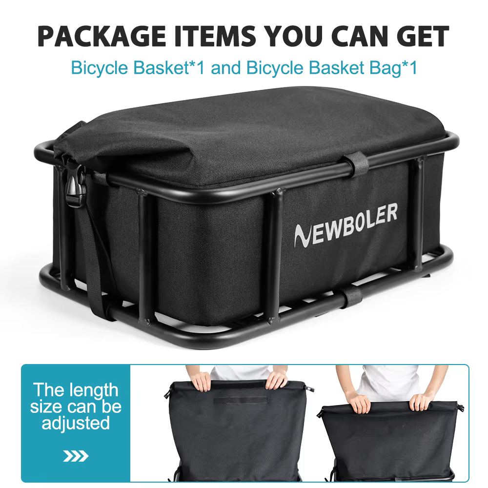Panier de vélo arrière avec grand panier de support de vélo arrière pour vélo