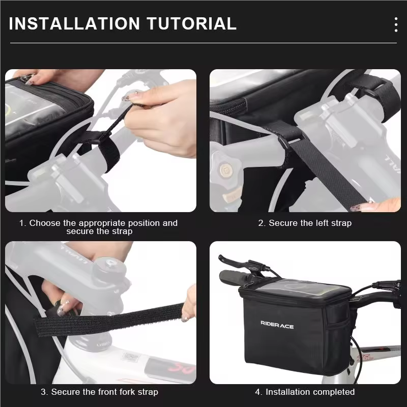 Sac de guidon de vélo, sac avant de cadre de vélo