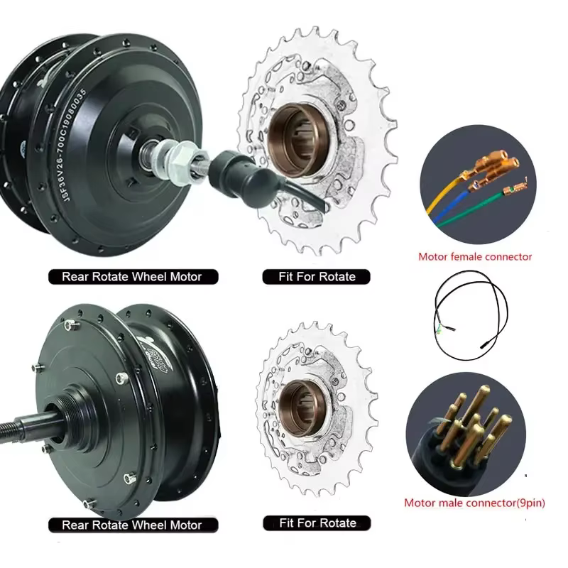 Moyeu moteur roue E vélo 250W 350W 500W 36V engrenage sans brosse arrière avant pour Kit