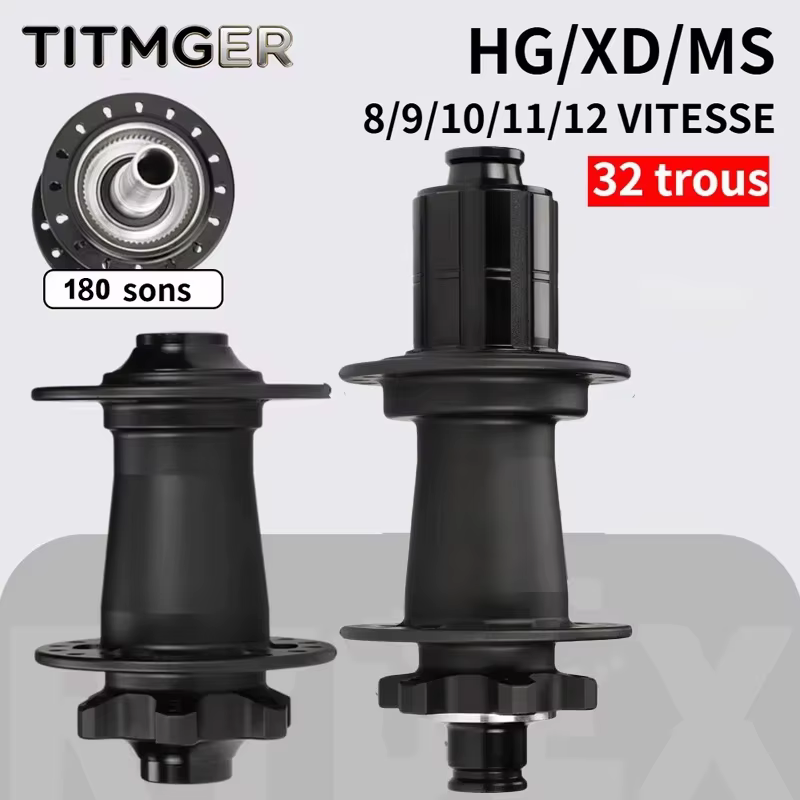 Moyeu arrière VTT TITMGER Noisy Cube Pro7 32 trous Boost 12x148 HG XD Micro Spline 6 cliquet pour Shimano SRAM