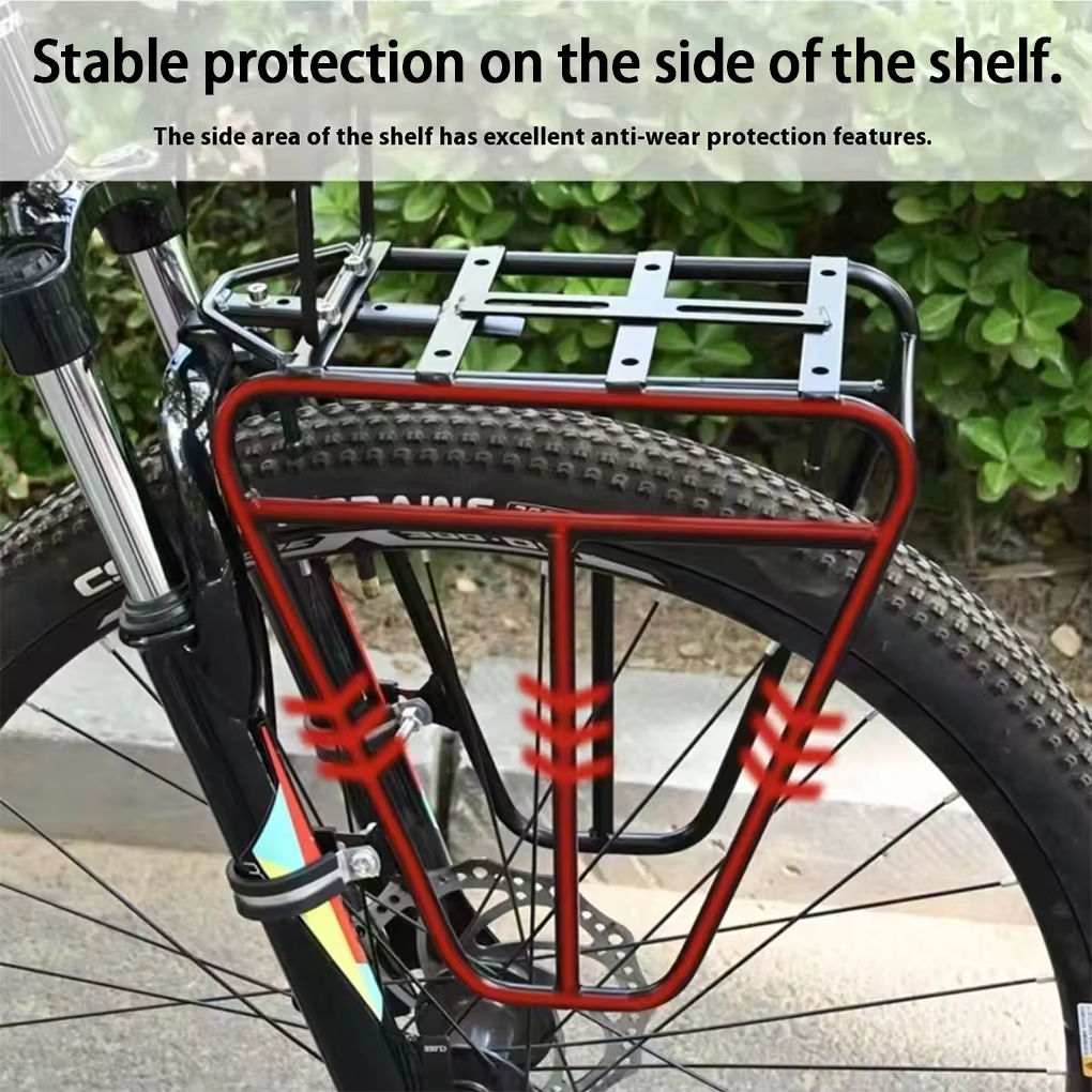 Porte-bagages avant en acier robuste de 25 kg pour vélo