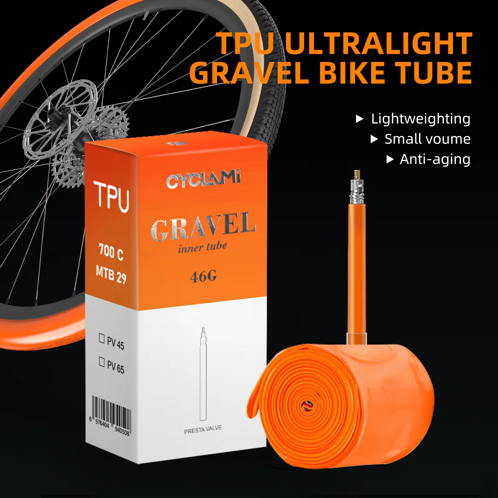 Chambre à air pour vélo de gravier ultraléger