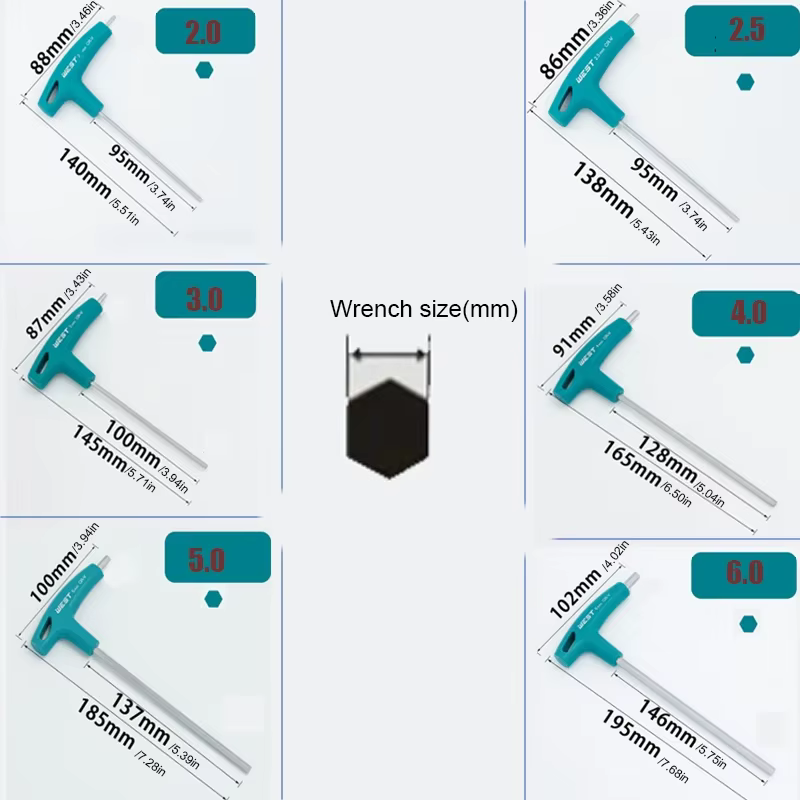 Clé Allen hexagonale à poignée en T