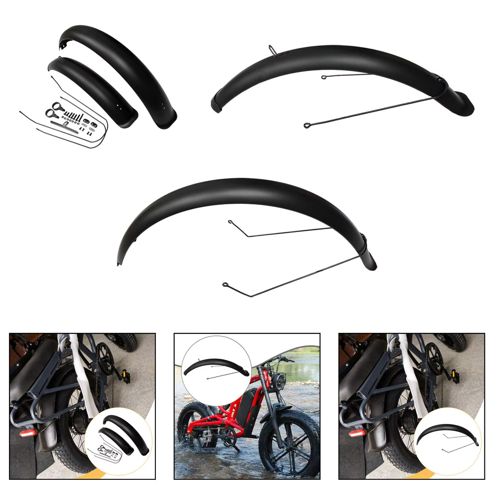 Garde-boue léger pour vélo à pneus larges