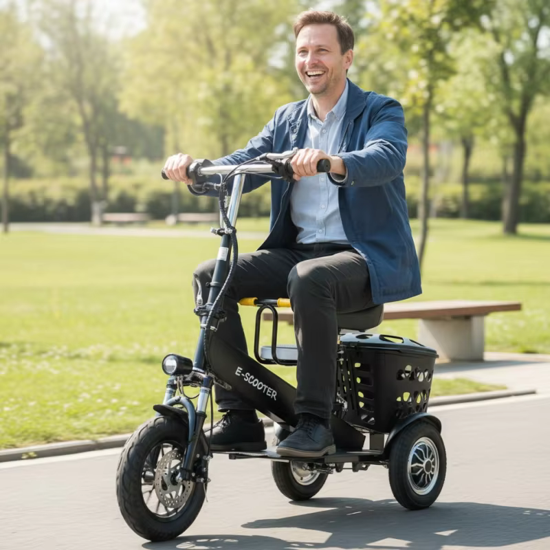Tricycle électrique pliable à double moteur pour adultes