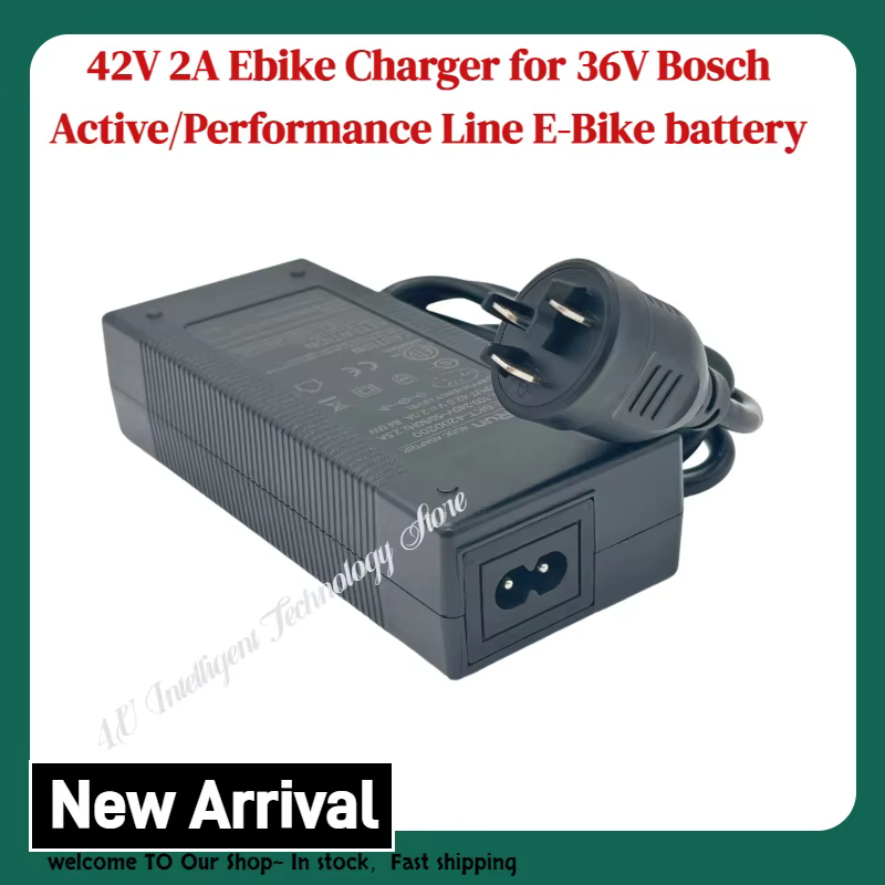 Chargeur de vélo électrique Elecrun 42V 2A compatible avec les batteries Bosch Active/Performance Line 36V pour vélos électriques