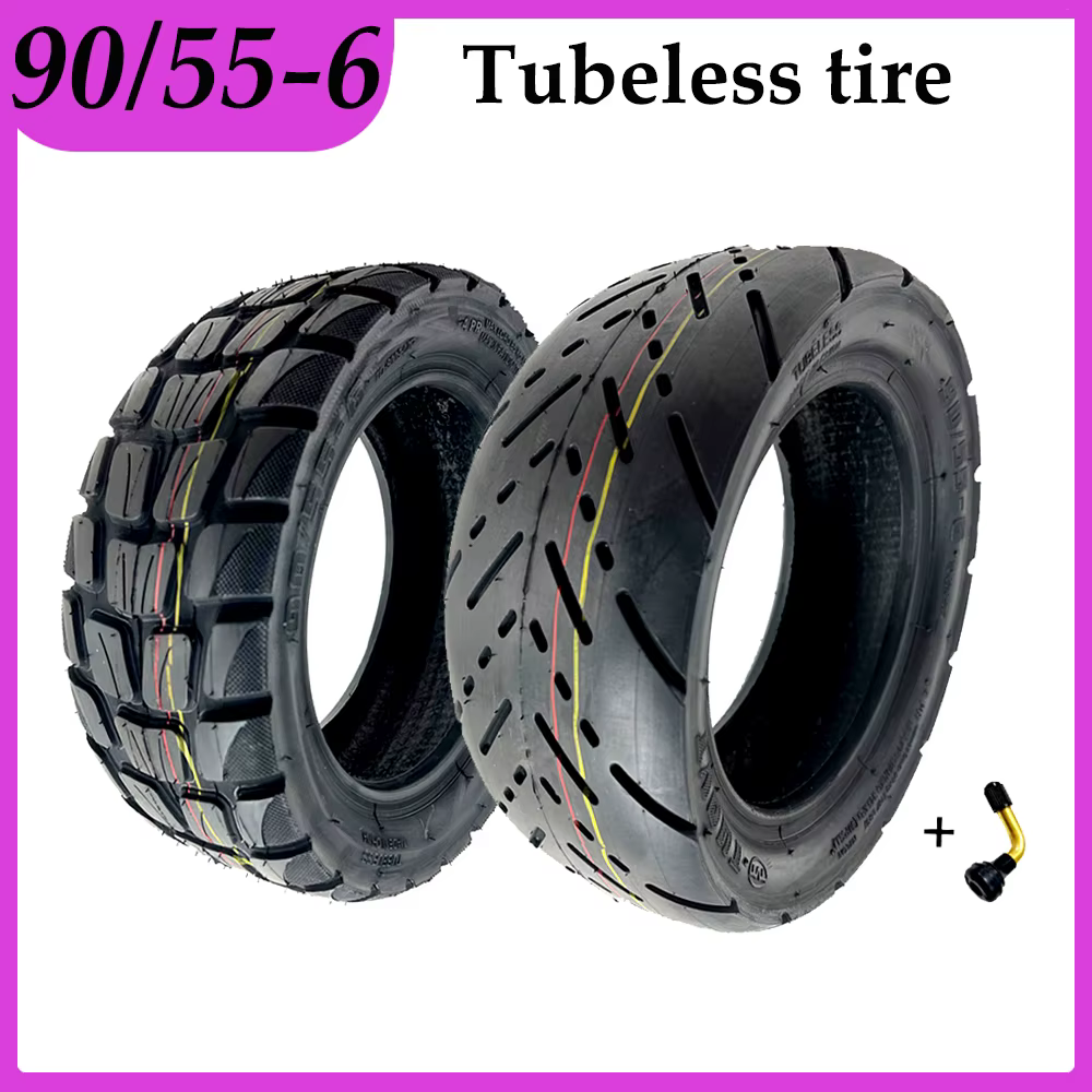 90/55-6 pneus avec soupapes Convient pour scooter électrique 10 pouces 80/60-6 Upgrade