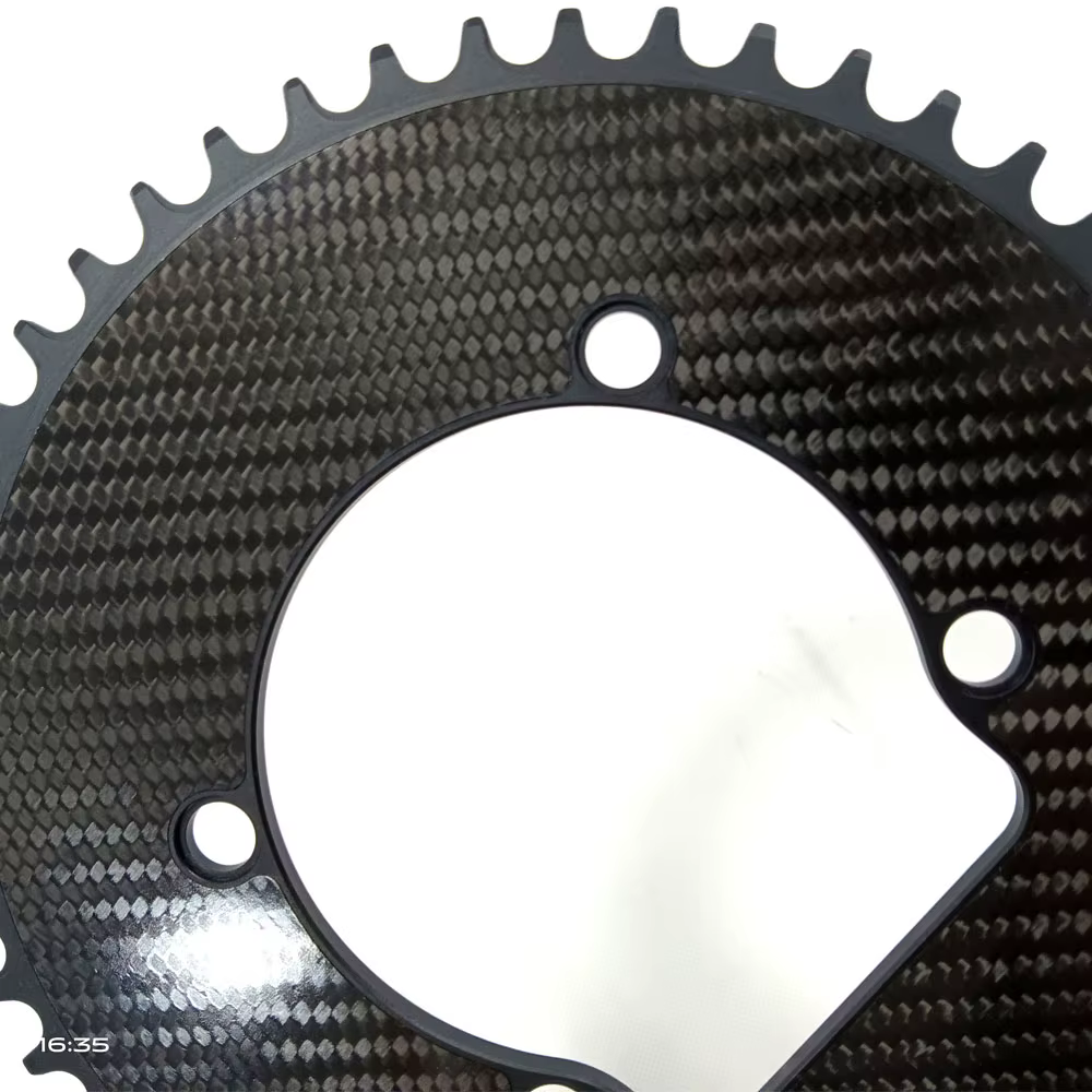 LEESE plateau unique 110 BCD-4Bults pour vélo de route/Graclé 46T 48T 50T 52T combinaison de fibres de carbone boucles