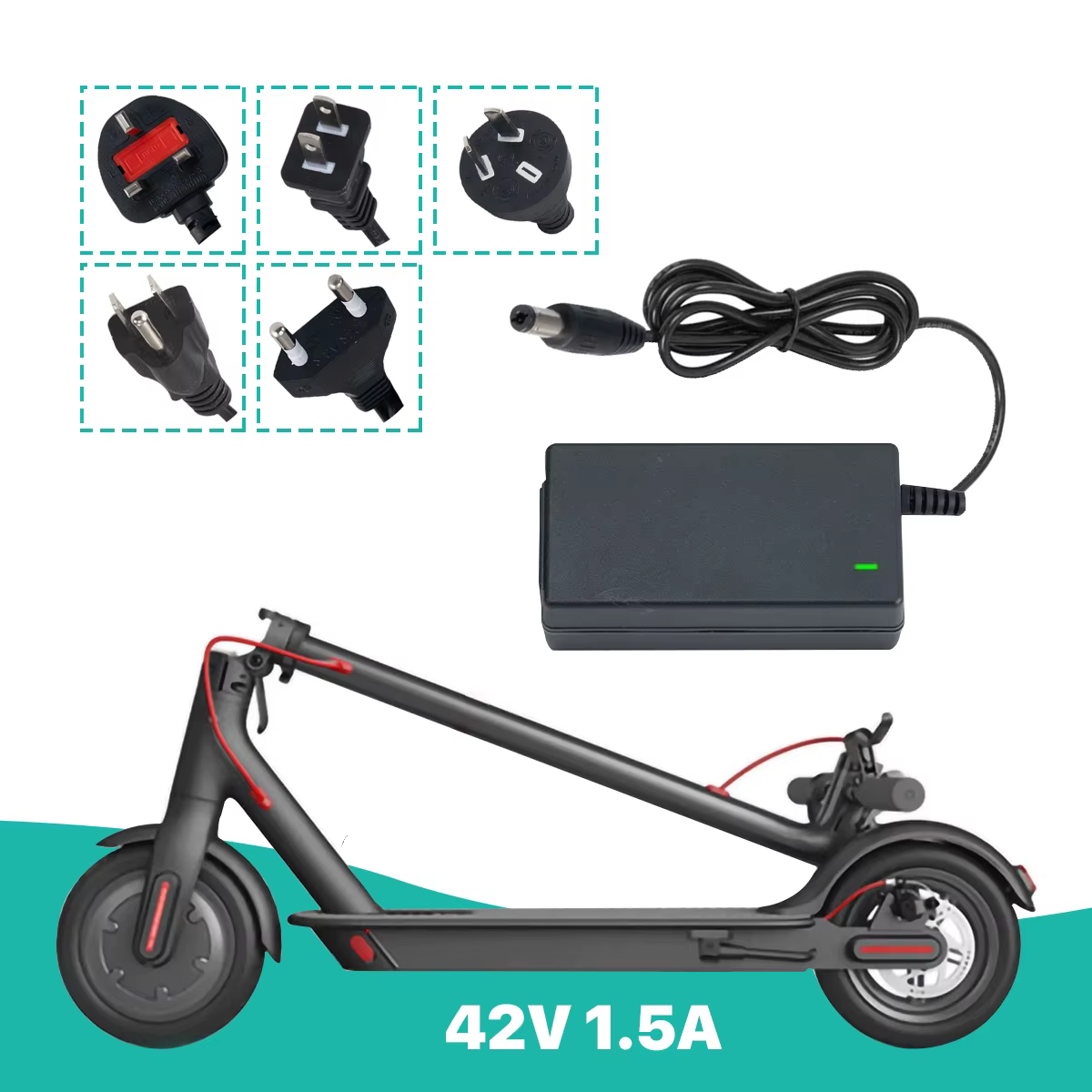 Chargeur de batterie pour trottinette électrique 42V 1.5A