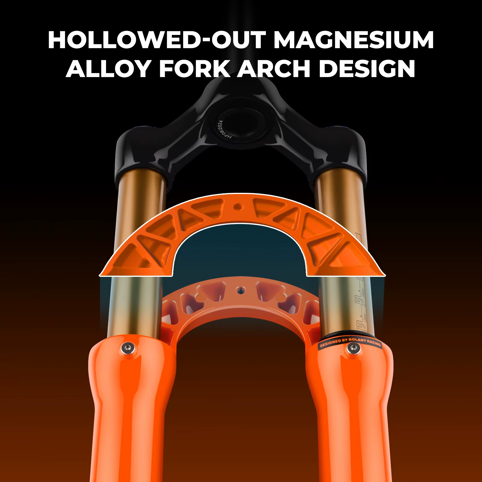 Fourche à air pour vélo de montagne orange
