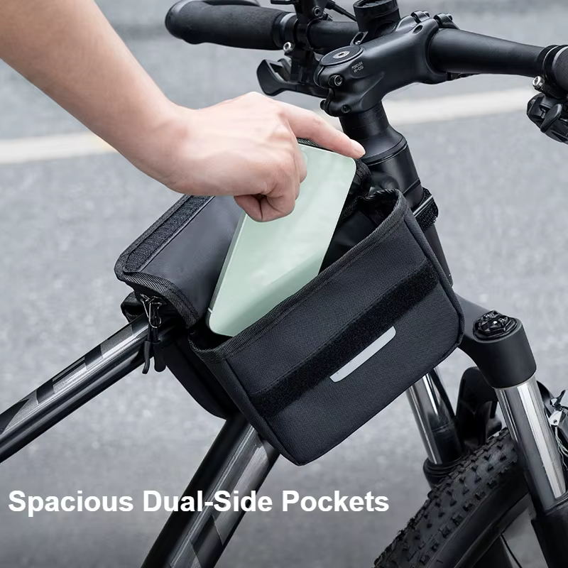 Sacoche pour tube supérieur de vélo avec étui de téléphone