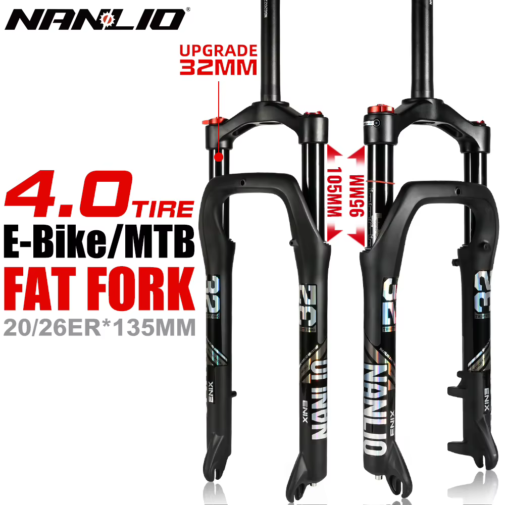 Fourche à suspension pneumatique NANLIO pour Fat Bike
