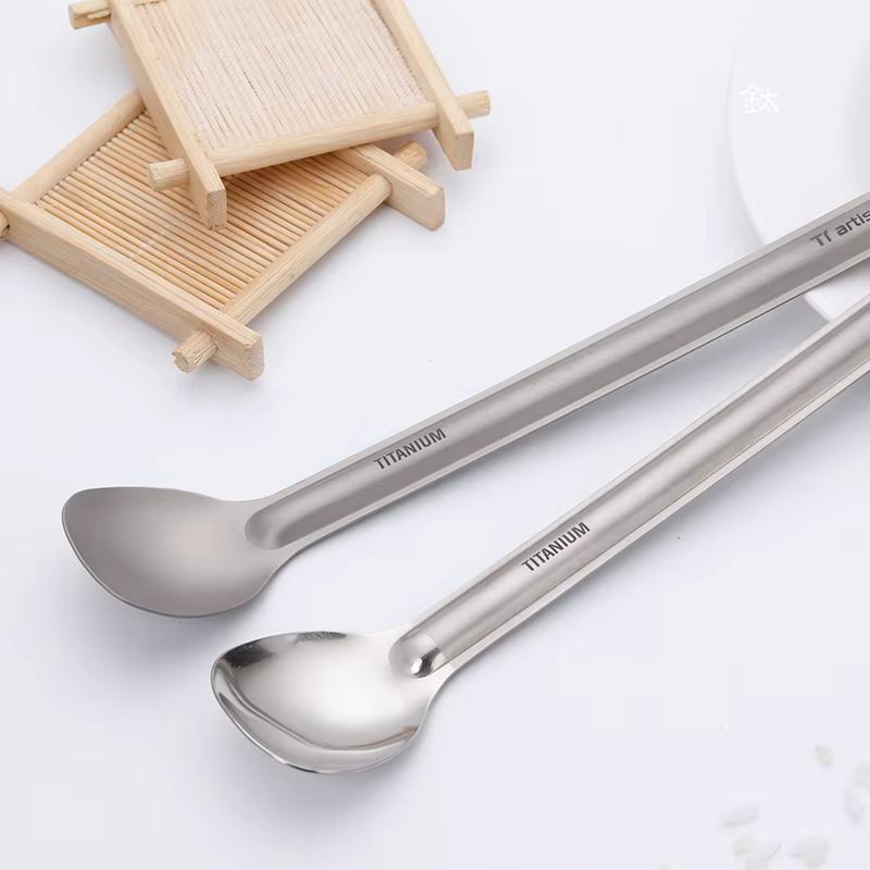Tiartisan – cuillère Spork à Long manche en titane, couverts, vaisselle ultralégère, vaisselle Portable d'extérieur, équipement de Camping