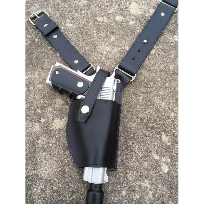 Steampunk Double pistolet épaule étui en cuir porte-pistolet Hitman Agent 47 Cosplay harnais Renaissance Pirate Cowboy accessoire