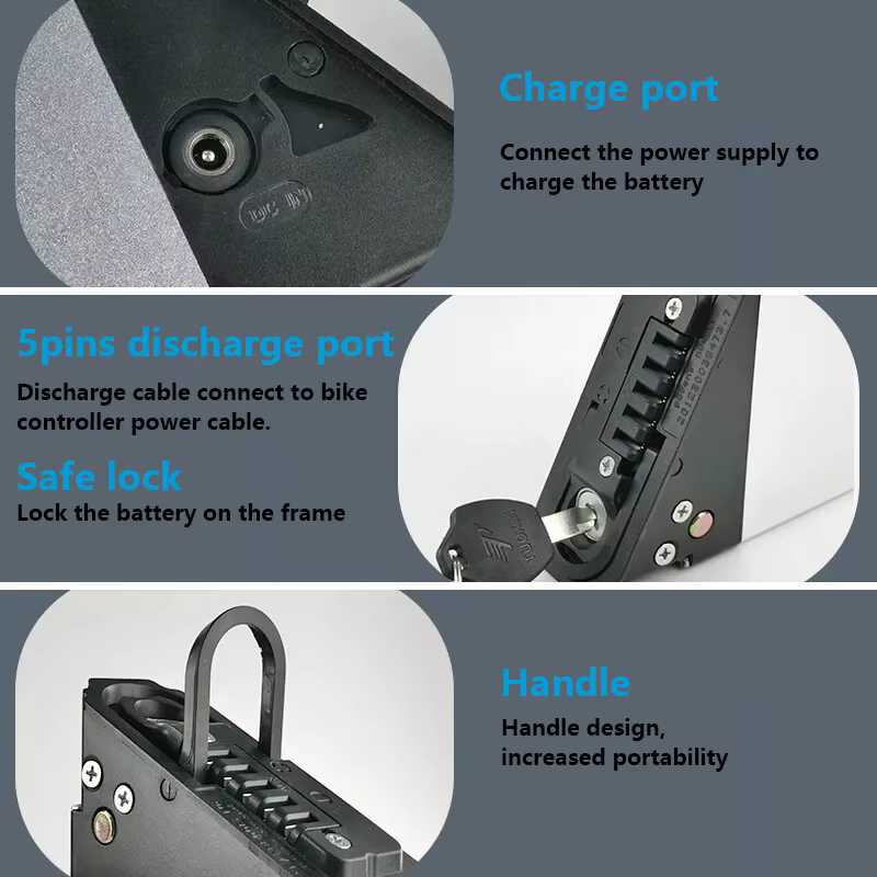 Batterie de vélo électrique pliante intégrée 36v 48v 10ah 12ah 14ah 17.5ah
