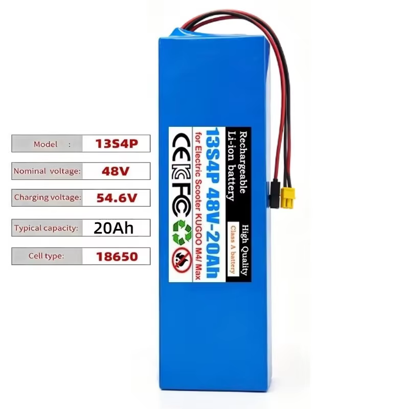 Batterie Li-ion 18650 48V 13S4P 20Ah pour trottinettes électriques avec système de protection BMS