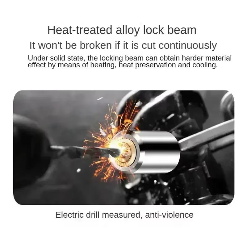 Antivol de vélo extra long et épaissi, chaîne antivol en nylon pour véhicules électriques 360 ° Verrou de vélo de montagne à protection rotative
