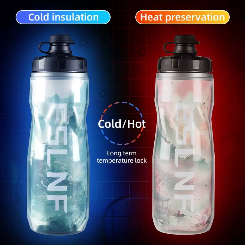 Bouteilles isothermes et protégées contre le froid ESLNF 610 ml PP5 pour vélo - Gourde de sport pour cyclisme - IceProtected