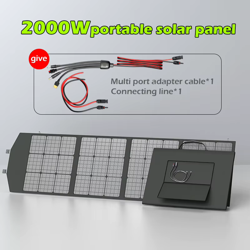Panneau Solaire Pliable avec Câble de Sortie 5V/12V/18V
