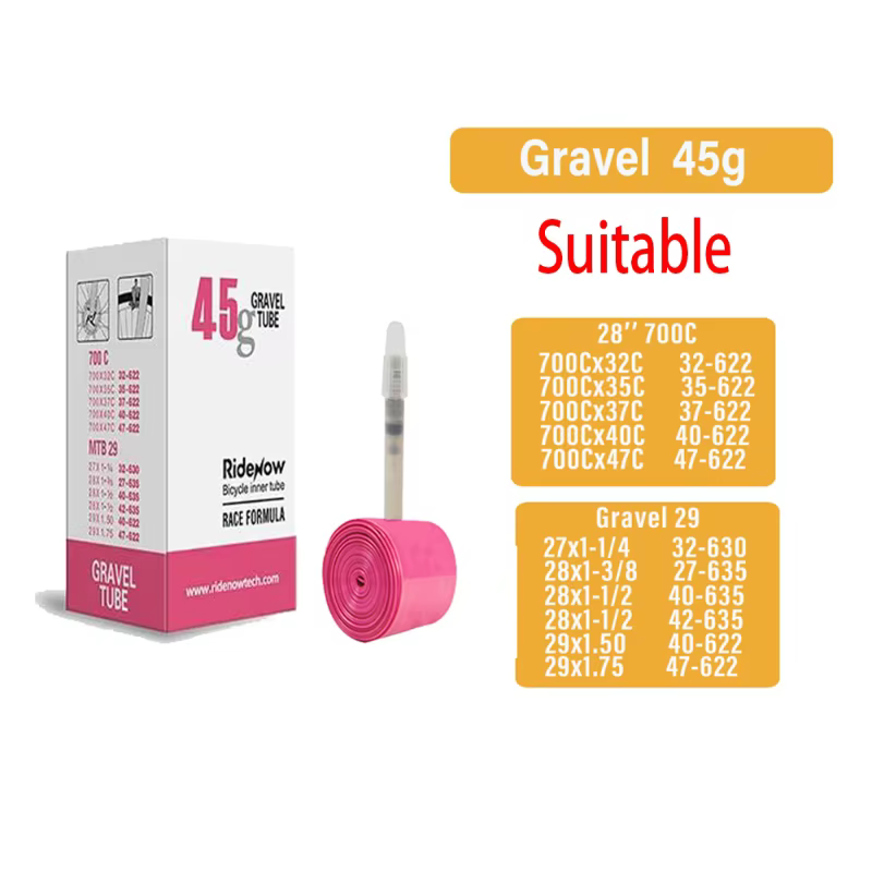 Ridenow ultraléger TPU gravier chambre à air de vélo 29 pouces 700x32C 35 37 40 47C Valve de pneu