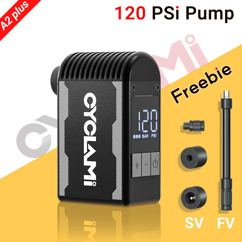 CYCLAMI A2S 120 PSI Mini pompe électrique Portable vélo sans fil gonfleur d'air Presta Schrader Valve FV AV cyclisme vtt