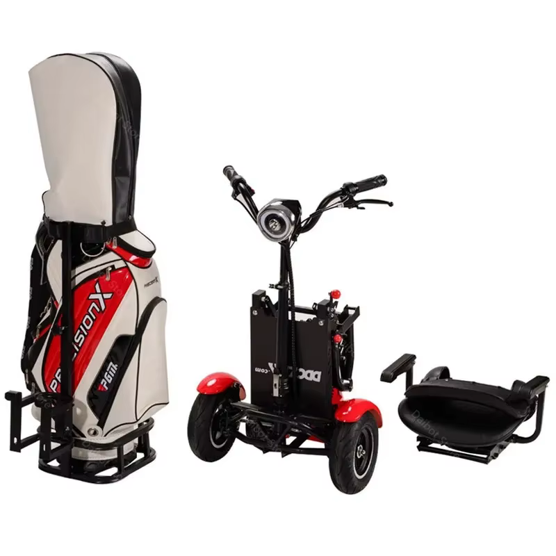 Scooter Électrique Pliable Tout Terrain avec Chariot de Golf