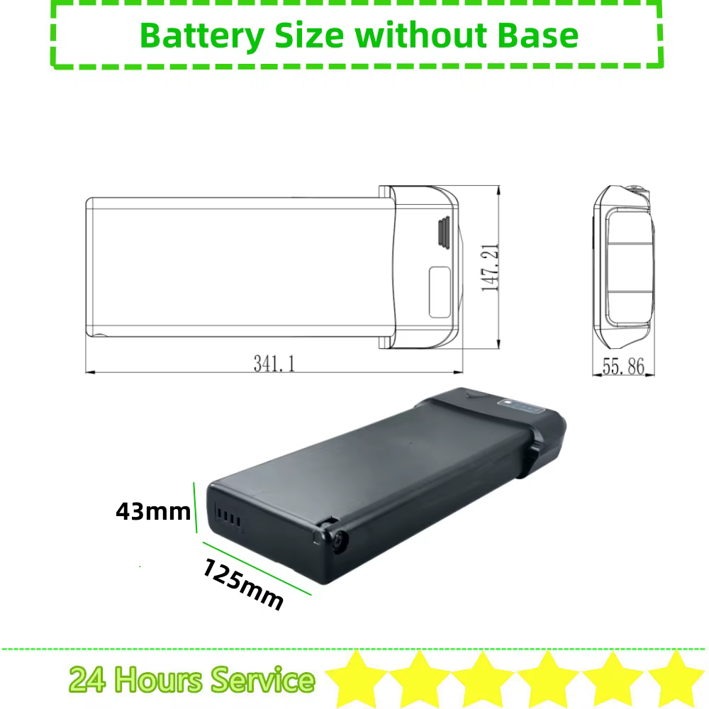 Elcykel 28 "batterie de vélo électrique de ville 36V 10.4Ah 10Ah 12Ah 14Ah montage de support